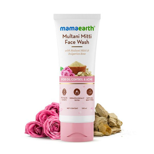 Mamaearth Multani Mitti FaceWash: Multani Mitti & Bulgarian Rose, 100