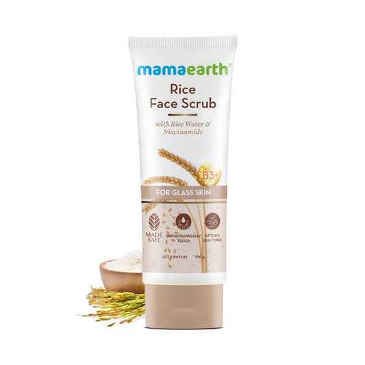 Mamaearth Rice Face Scrub: Rice Water & Niacinamide, 100