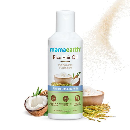 Mamaearth Rice Hair Oil: Rice Bran & Coconut Oil, 150
