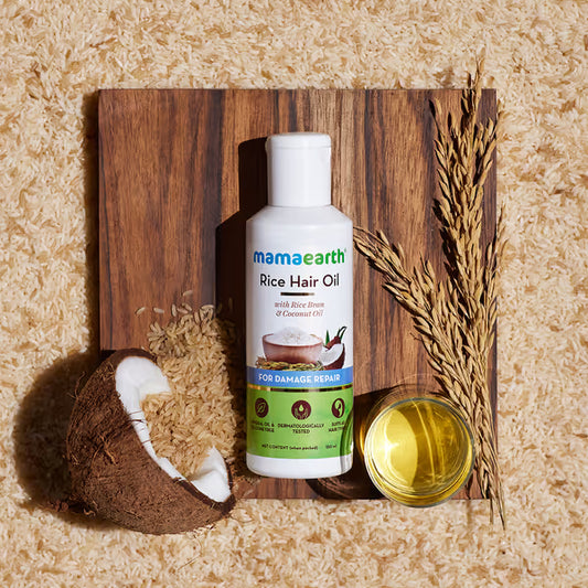 Mamaearth Rice Hair Oil: Rice Bran & Coconut Oil, 150 ml