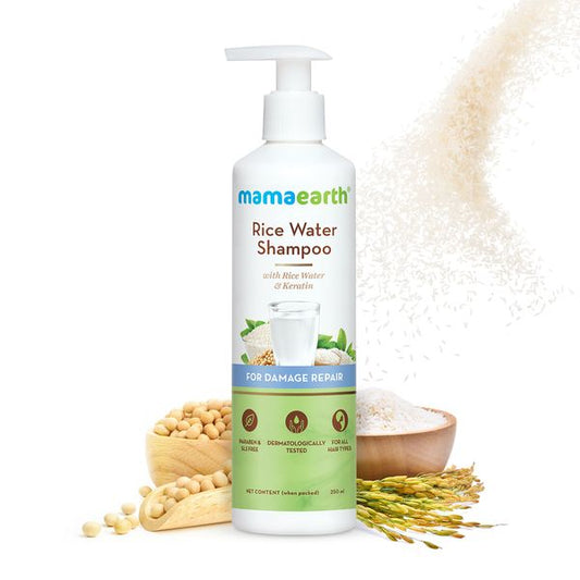 Mamaearth Rice Water Shampoo: Rice Water & Keratin, 250