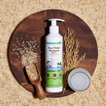 Mamaearth Rice Water Shampoo: Rice Water & Keratin, 250 ml