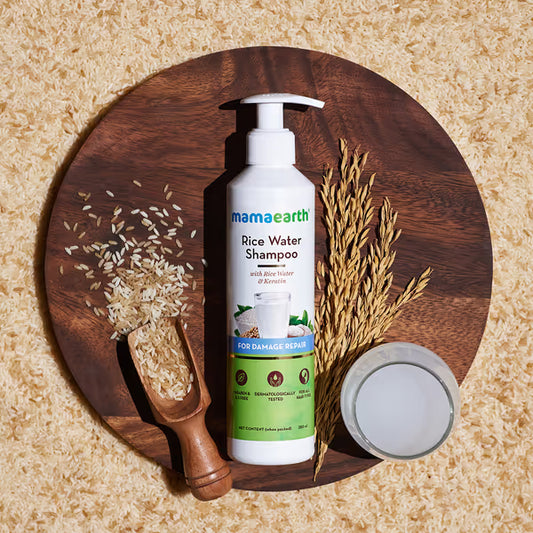Mamaearth Rice Water Shampoo: Rice Water & Keratin, 250 ml