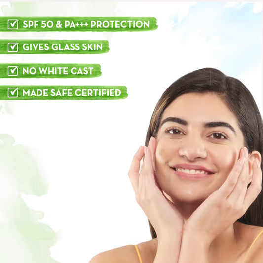 Mamaearth Rice Sunscreen Gel: SPF 50 PA+++, Rice Water, 50 g