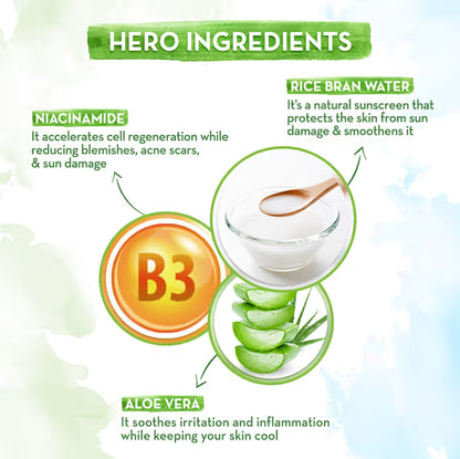 Mamaearth Rice Sunscreen Gel: SPF 50 PA+++, Rice Water, 50 g