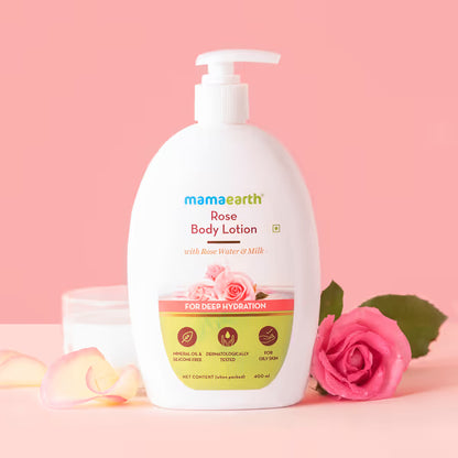 Mamaearth Rose Body Lotion: Rose Water & Milk, 400 ml