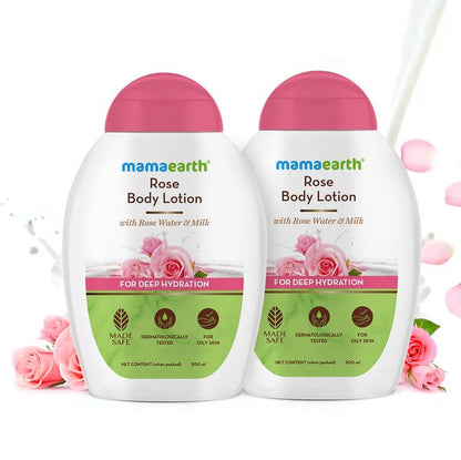 Mamaearth Rose Body Lotion – Rose Water & Shea Butter, 200 ml, Pack of