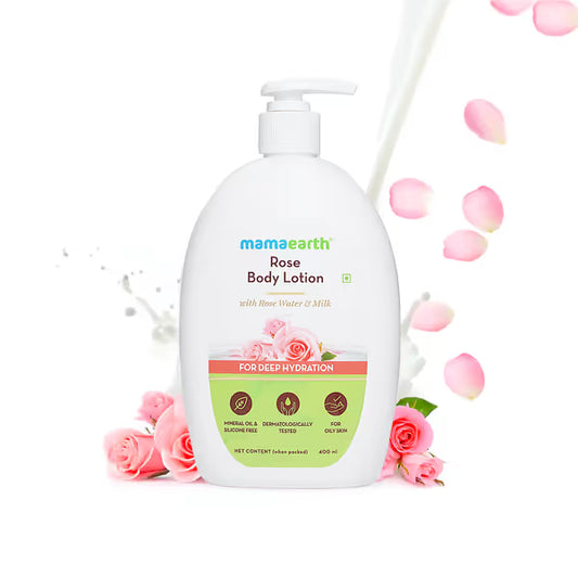 Mamaearth Rose Body Lotion: Rose Water & Milk, 400 ml