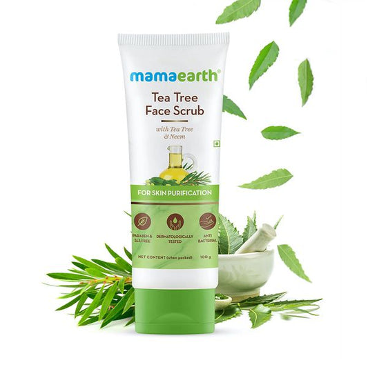 Mamaearth Tea Tree Face Scrub: Tea Tree & Neem, 100