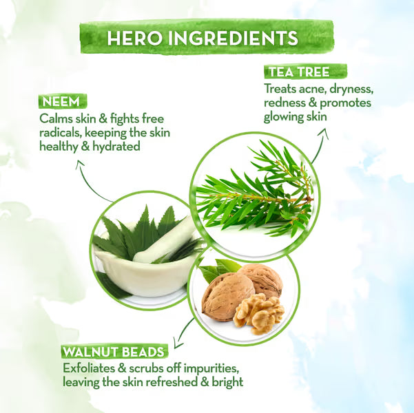 Mamaearth Tea Tree Face Scrub: Tea Tree & Neem, 100 g