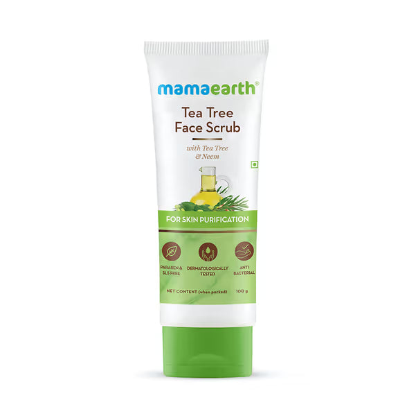 Mamaearth Tea Tree Face Scrub: Tea Tree & Neem, 100 g