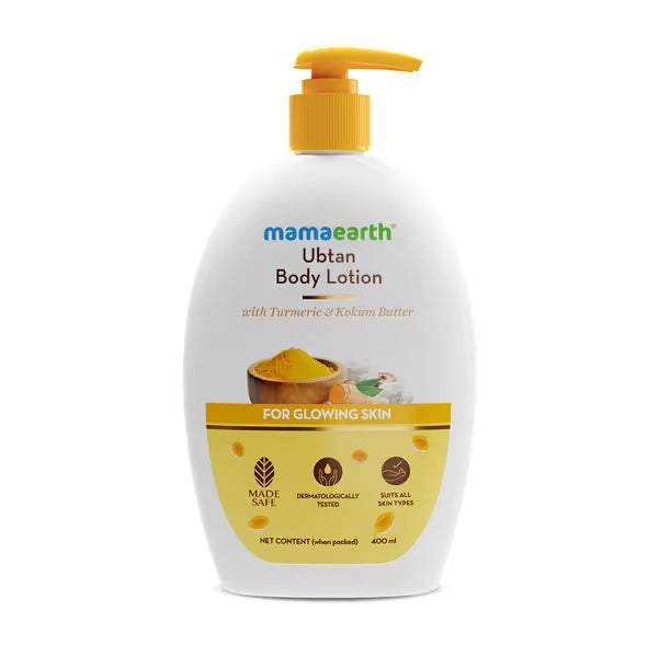 Mamaearth Ubtan Body Lotion: Turmeric & Kokum Butter, 400 ml
