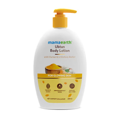 Mamaearth Ubtan Body Lotion: Turmeric & Kokum Butter, 400 ml