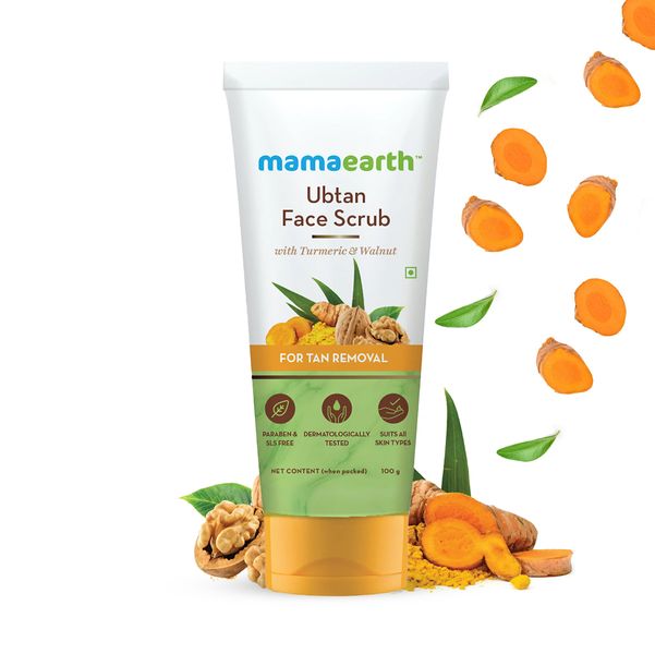 Mamaearth Ubtan Scrub for Face: Turmeric & Walnut, 100