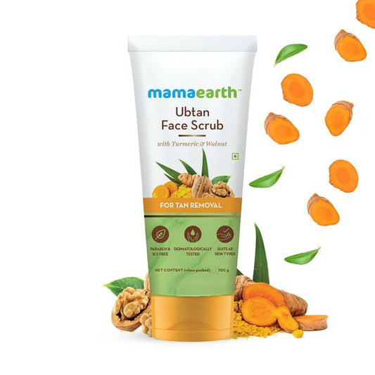 Mamaearth Ubtan Scrub for Face: Turmeric & Walnut, 100
