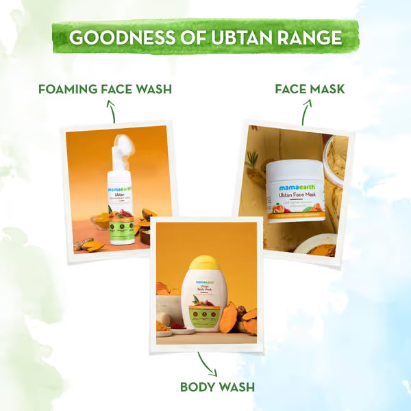 Mamaearth Ubtan Foaming Face Wash with Brush: Turmeric & Saffron, 150 ml