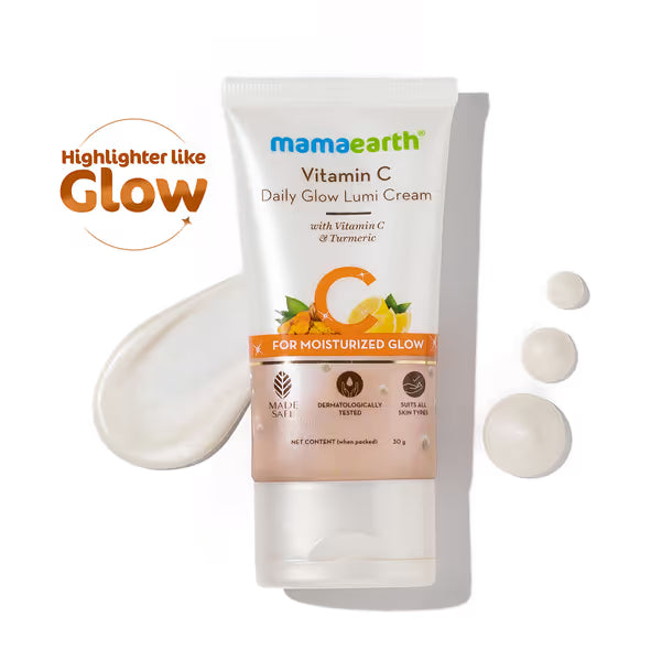 Mamaearth Vitamin C Daily Glow Lumi Cream: Vitamin C & Turmeric, 30 g