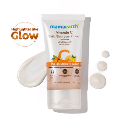 Mamaearth Vitamin C Daily Glow Lumi Cream: Vitamin C & Turmeric, 30 g